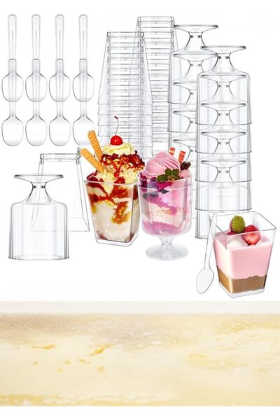 Sweet seven Sweetsaven 5oz Multi-Use Mini Dessert Cups with Spoons - 100 Clea...