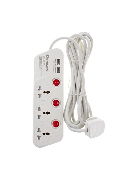 Generic Oshtraco 3 Way Switch Extension Cord with 4 Meter Wire