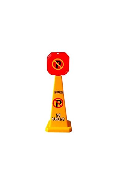 Generic No Parking Cone | Yellow No Parking Sign with 4 Sides View | Easily N...