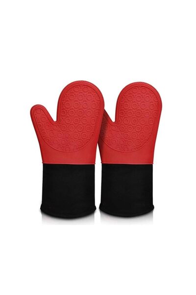 Generic ELECDON Silicone Oven Mitts, Durable Heat Resistant Oven Gloves with ...