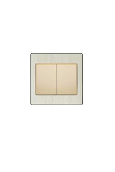 Generic VMAX Golden Aluminium 2 Gang 2 Way Switch Socket