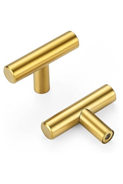 Generic YelaJoy 5 Pack 2 Inch Brushed Brass Cabinet Knobs - Modern Single Hol...