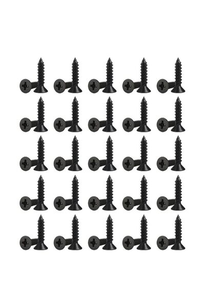 Generic 50 Pcs Black Wood Screws, M3 16mm Self Tapping Phillips Flat Head Scr...