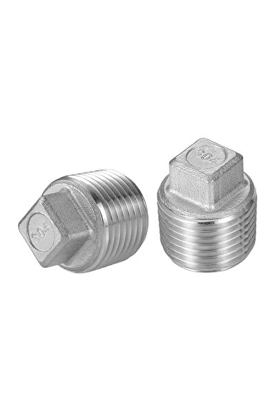 Generic 2Pcs 3/4 Inch BSP Male Pipe Plug, 304 Stainless Steel Outer Square Th...