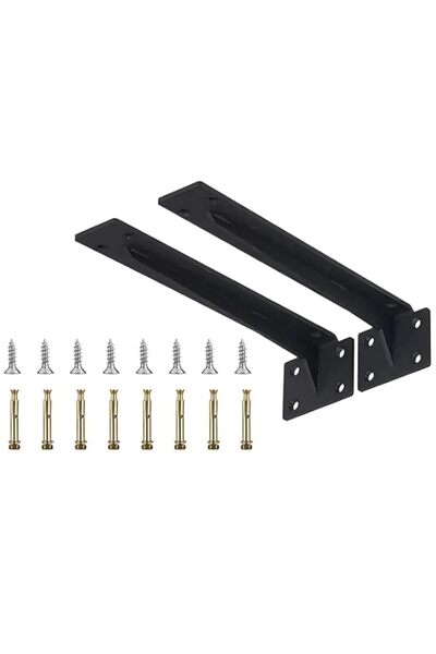 Generic Rubik Fixed Shelf Brackets 17.5 inch - 2pcs Wall Mounted Triangle Hea...