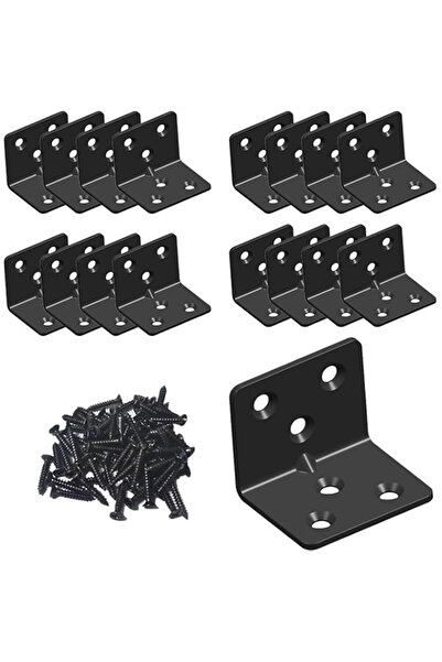 Generic Stainless Steel Shelf Bracket,L Shelf Black 12Pcs Bracket Stainless S...