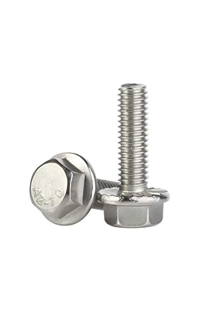 Generic Mellewell M6 x 30mm Flanged Hex Head Bolts Flange Hexagon Screws, Sta...