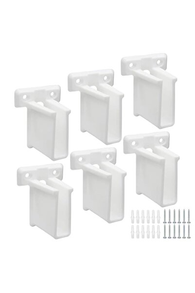 Generic SYOSI Wire Shelf Brackets, White Plastic Wall-Mount Closet Supports, ...