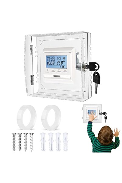 Generic Goodern Thermostat Lock Box with Key,Universal Clear Thermostat Cover...