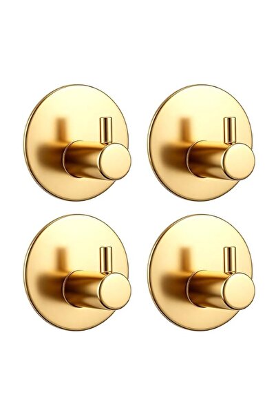 Generic (Gold)4 Pcs Self Adhesive Hooks, Stainless Steel Sticky Wall Hooks fo...