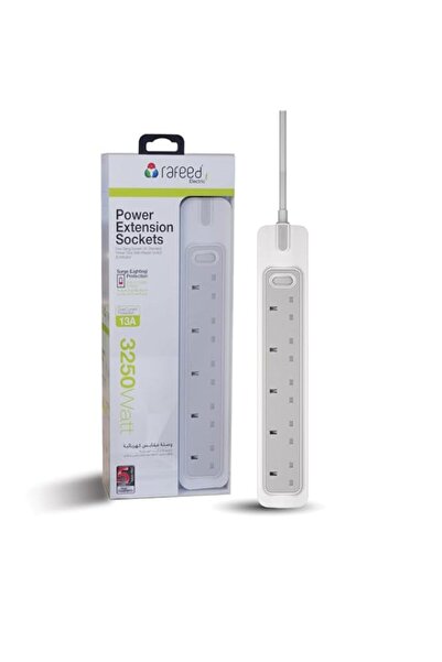 Generic Power Extension 13A from Rafeed (5 Gang), Extension Cord Cable with M...