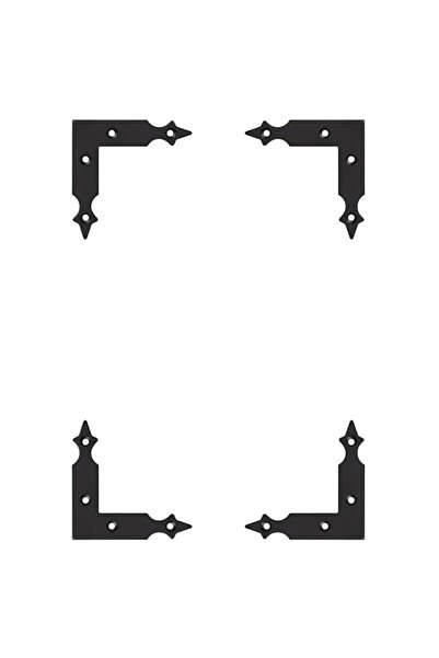 Generic Barn Door Decorative Corner Bracket, 3.5" Matte Black L Brackets for ...