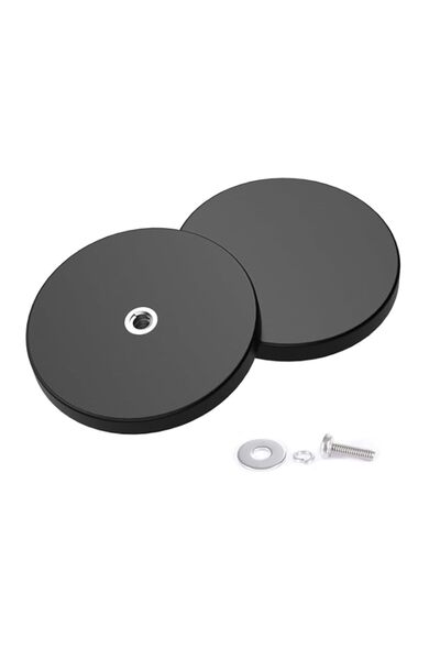Generic Rubber Coated Mounting Magnets, Black, Round, 66 mm, M6, 65 LB Holdin...