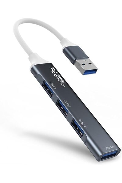 GENERAL كيبل كريشن موزع 4 في 1 متعدد المنافذ USB3.0+USB2.0 5Gbp محول نقل البي...