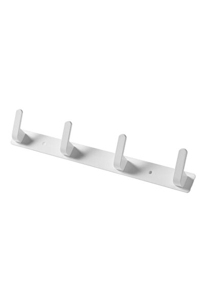 Generic 4 Hooks Matte White Bathroom Towel Hooks Mounted Wall Adhesive Heavy ...