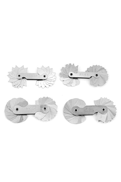 Generic Radius Gauge Fillet Measuring Tool Set Stainless Steel 4pcs R0.3 to 1...