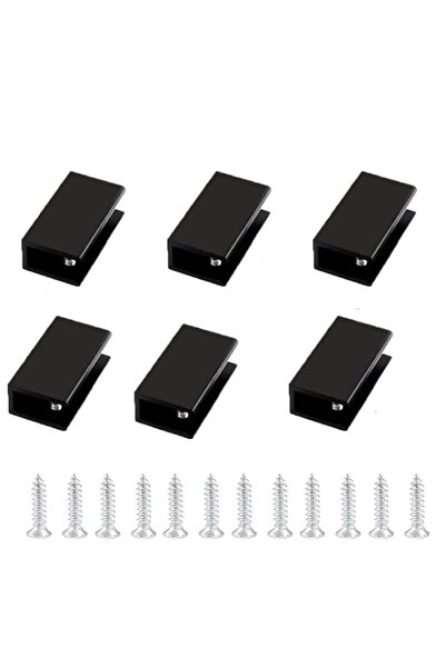 Generic Aluminium Alloy Glass Shelf Clamp Brackets, Black, Square, for 10-12m...