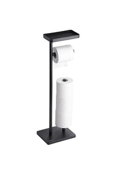 Generic Toilet Paper Holder Stand with Storage, Black Free Standing Toilet Ro...