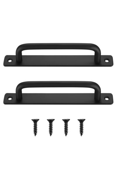 Generic Pack of 2 Stainless Steel Sliding Door Handles With Plate for Barn, C...
