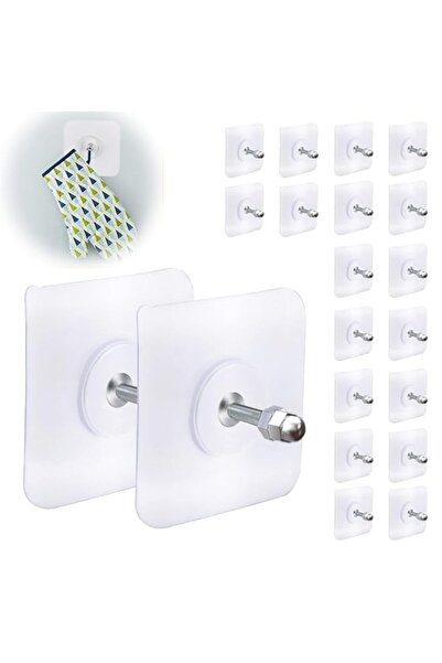Generic 20 Sticky Hooks, Traceless Nail-Free Hooks, Heavy-Duty Wall Hooks, Su...