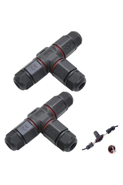 Generic Aputue Junction Box Cable Connector, 2 PCS Black IP68 Waterproof Encl...