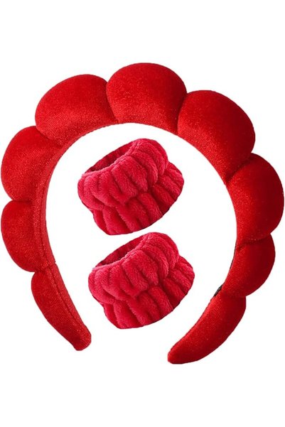Luckybear شريط راس سبا من موزوكسين لغسل الوجه، شريط راس مخملي للمكياج والعناي...