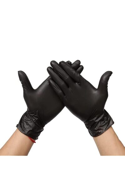 Generic McMola 100pcs Black Disposable Gloves, Cozy Latex Free Vinyl Gloves f...