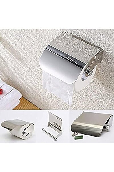 Generic Toilet Tissue Paper Roll Holder/Dispenser with Lid - Stainless Steel ...