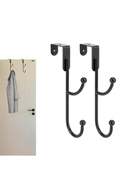 Generic 2 Pack Over Door Hook,Heavy Duty Door Black Hook with Support Pads, M...