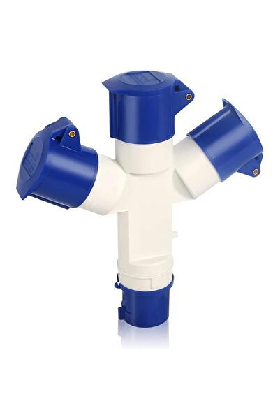 Generic THE WHITE SHOP 2/3 Way 16A Electric Mains Hook Up Adaptor Splitter fo...
