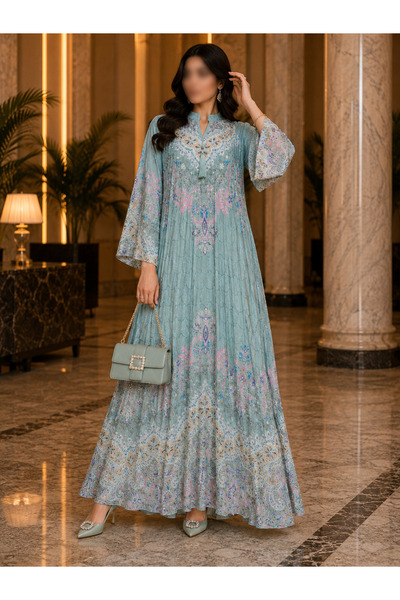 ROGINA جلابية نسائية طويل بتصميم أنيق وانسيابي