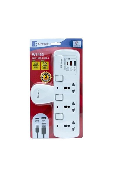 Generic Sirocco W1433 USB A and C Wall Socket Adaptor