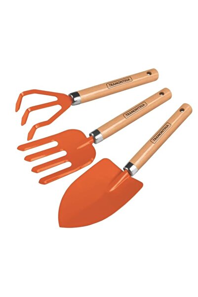 Generic Tramontina 3 Pieces Garden Tool Set with Special Carbon Steel and Woo...