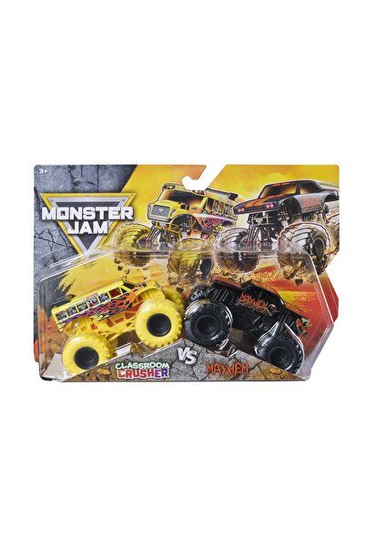 Monster Jam Σετ 2 μεταλλικών αυτοκινήτων Monster Jam, Classroom Crusher και M...