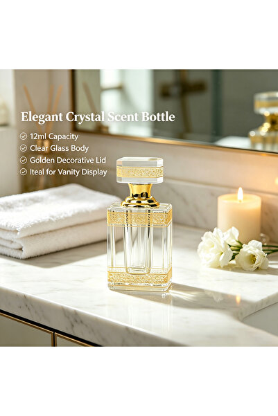 ARIANA Premium Arabian Style Empty Glass Bottle with Gold Filigree Decoration...