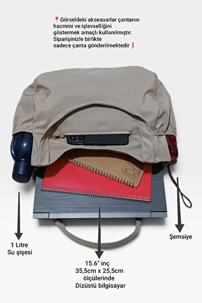 EG BAGS Carry 15.6" inç Teknik Kumaş Günlük Spor Omuz Çantası Vizon