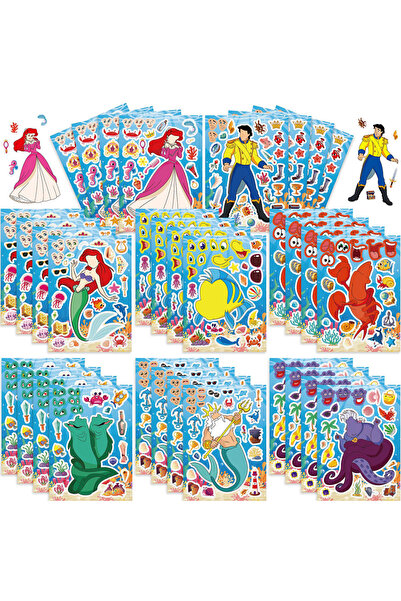 Choice 16Sheets 8/16sheets Cute Disney The Little Mermaid Cartoon Puzzle Stic...