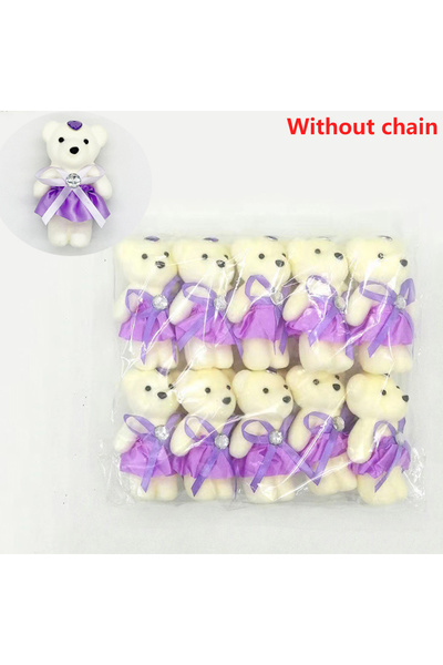 Choice 10pcs puple 10pcs/Pack 12CM Couple Bear Flower Bouquet Dolls Mini Foam...