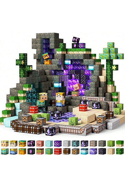 Choice 50pcs 126-317 Magnetic Building Block Bricks Toy Mine Stacking World C...