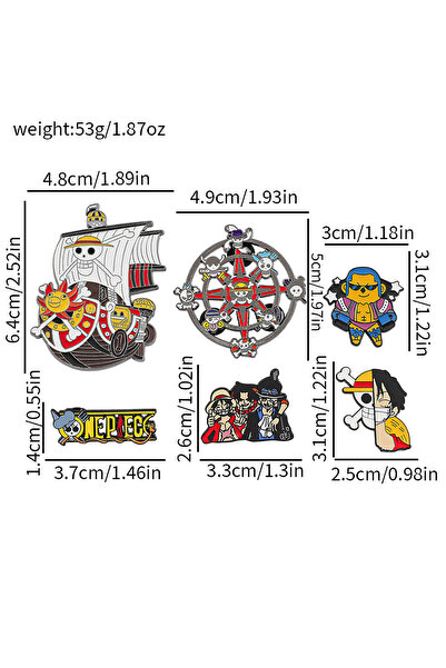 Choice Bandai One Piece Set 6Pcs One Piece Anime Enamel Pins Set Luffy Charac...
