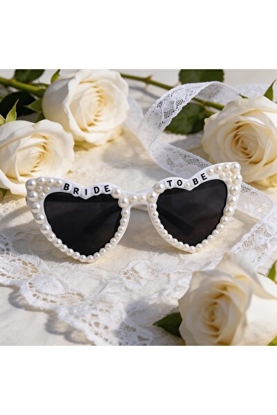 Choice7 1 PC MULTI Bride Heart-Shaped Faux Pearl Decorative Glasses, Bride to...
