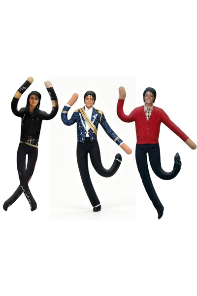 Choice22 3PCS Michael Jackson Movable Action Figure Plush Doll Cosplay Orname...