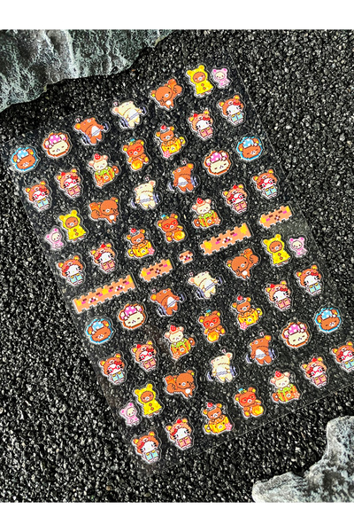 Choice18 21 Pvc Y2k Rilakkuma Waterproofing Kawai Animals Nail Stickers Decor...