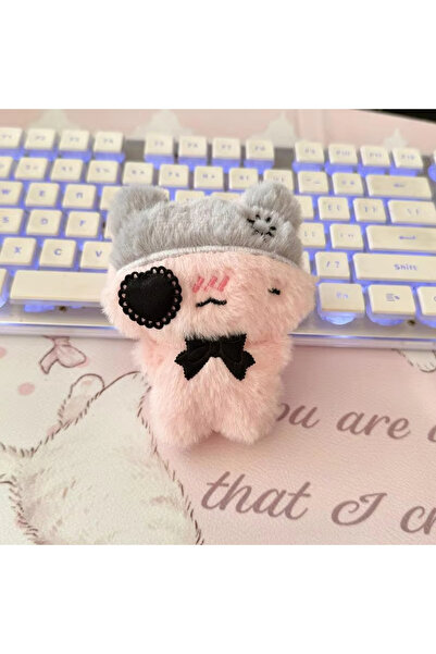 Choice1 K-Plush Cat-A3 Cute Cartoon Plush Kitty Keychain Kawaii Black & Pink ...