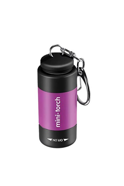 Choice12 Purple USB Rechargeable LED Pocket Keychain Flashlight Multifunction...