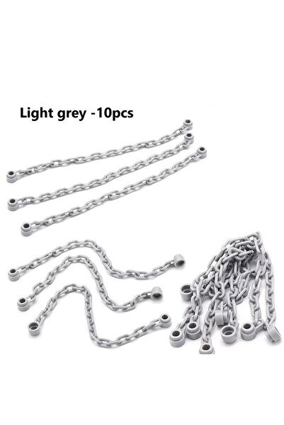 Choice Light gray 10pcs MOC scene long chain building blocks, wedo30104, 12.8...