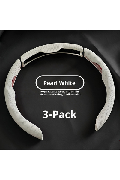 Choice white Car In Vehicle Nappa Leather Steering Wheel Cover Universal For ...