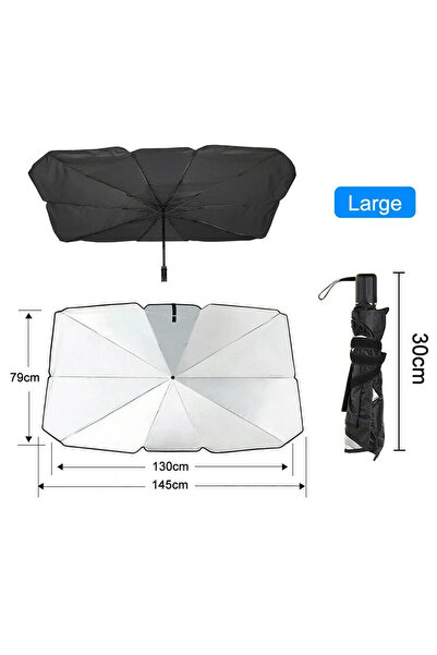 Choice1 Black Car Sunshade Umbrella Front Windshield Silver Glue Sunshade Umb...