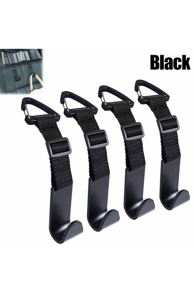 Choice1 Black 4PCS Car Seat Headrest Hook Universal Adjustable Vehicle Organi...