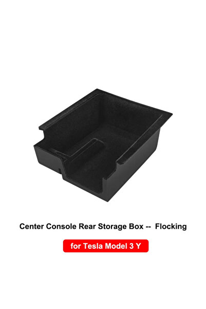 Choice10 Rear Flocking Storage Box for Tesla Model Y 2020-2024 Model 3 2019-2...